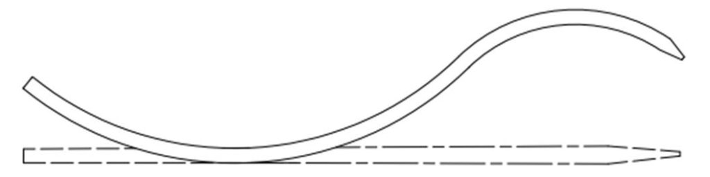 一次性使用无菌尿道扩张器注册指导原则中弯型一次性使用无菌尿道扩张器示意图