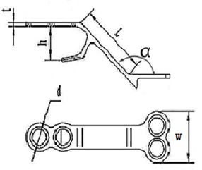 椎板固定板系统注册审查中的椎板固定板结构图及其关键尺寸示例