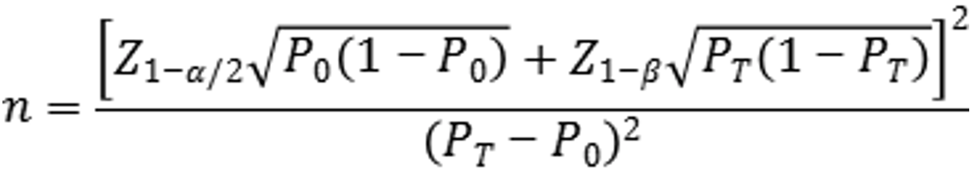 PD-L1抗体试剂及检测试剂盒注册 - 样本量计算公式