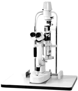 裂隙灯显微镜注册结构示意图：台式