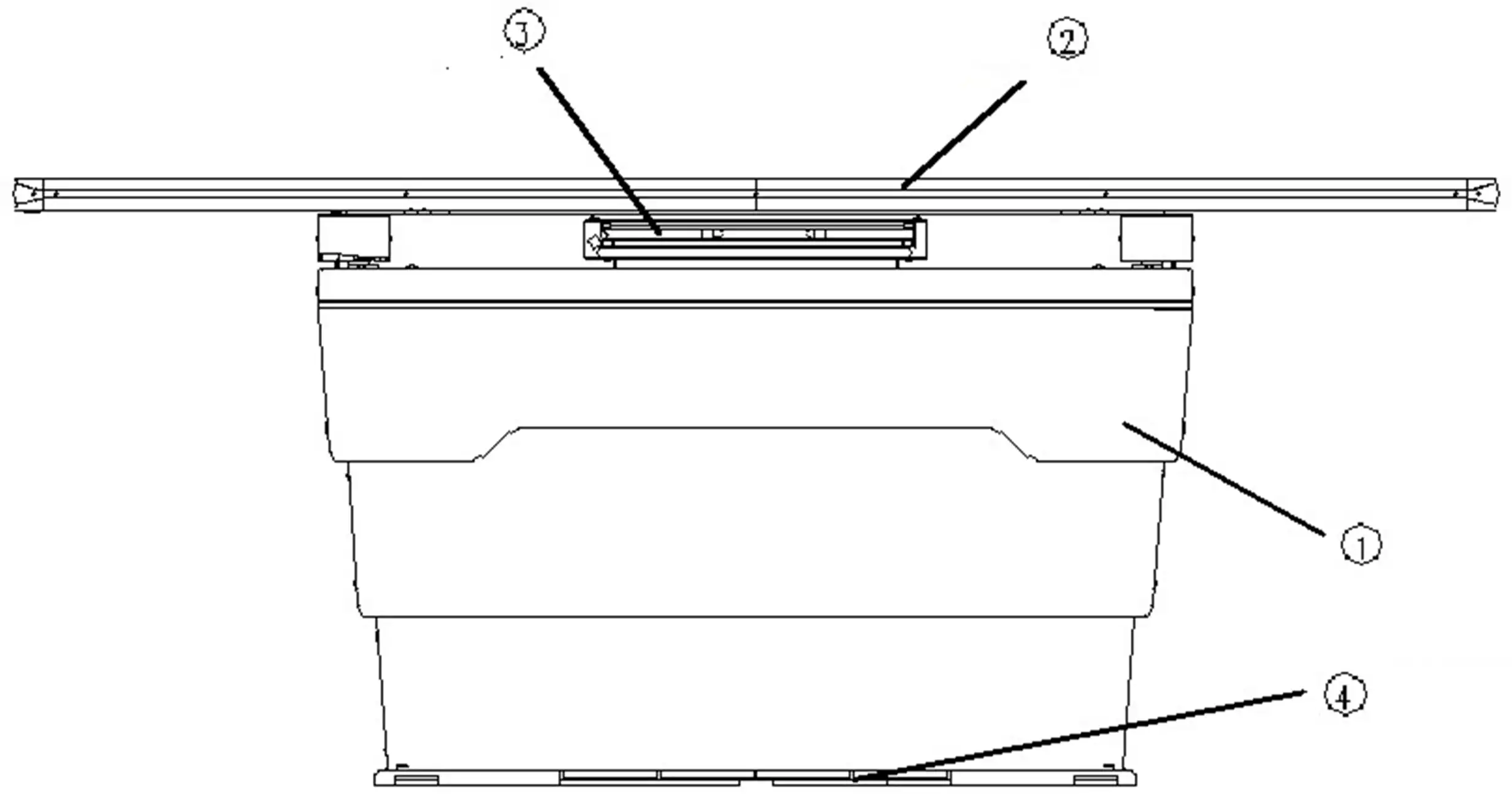 电动摄影平床注册 - 不带X射线源组件支撑装置结构示意图
