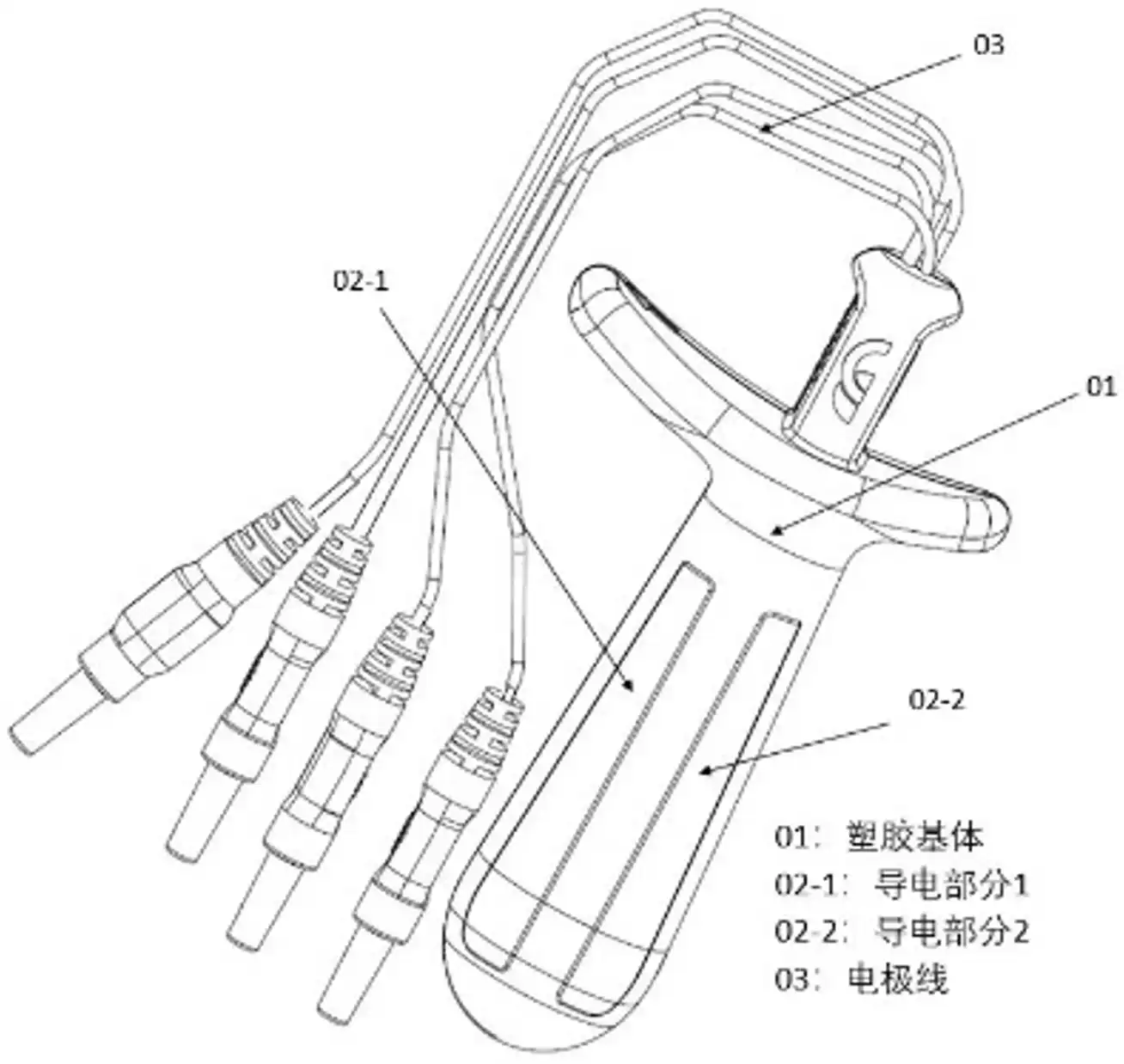 神经和肌肉刺激器用体内电极注册 - 双通道电极示意图
