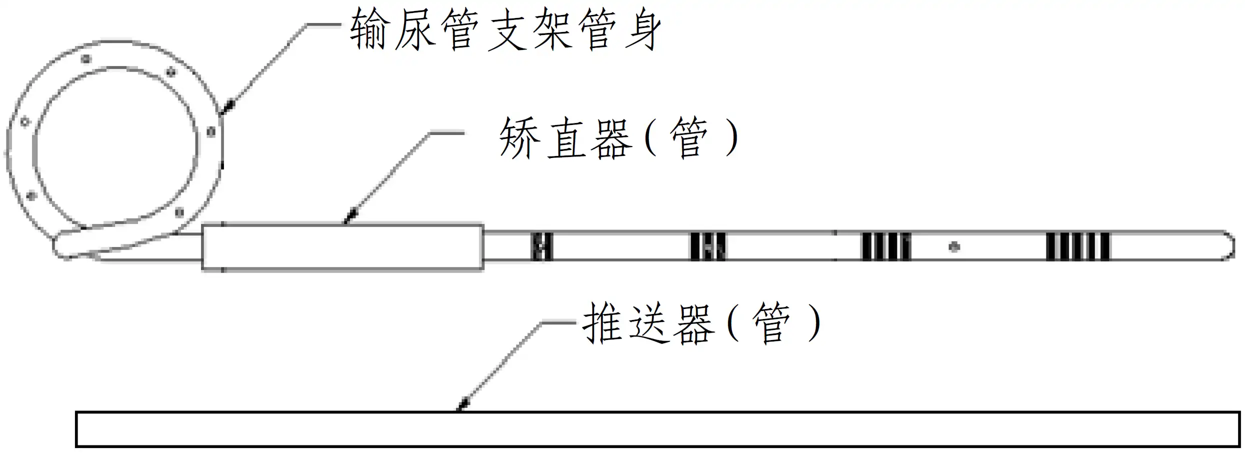 输尿管支架注册审查指导原则 - 单端弯曲输尿管支架结构示意图