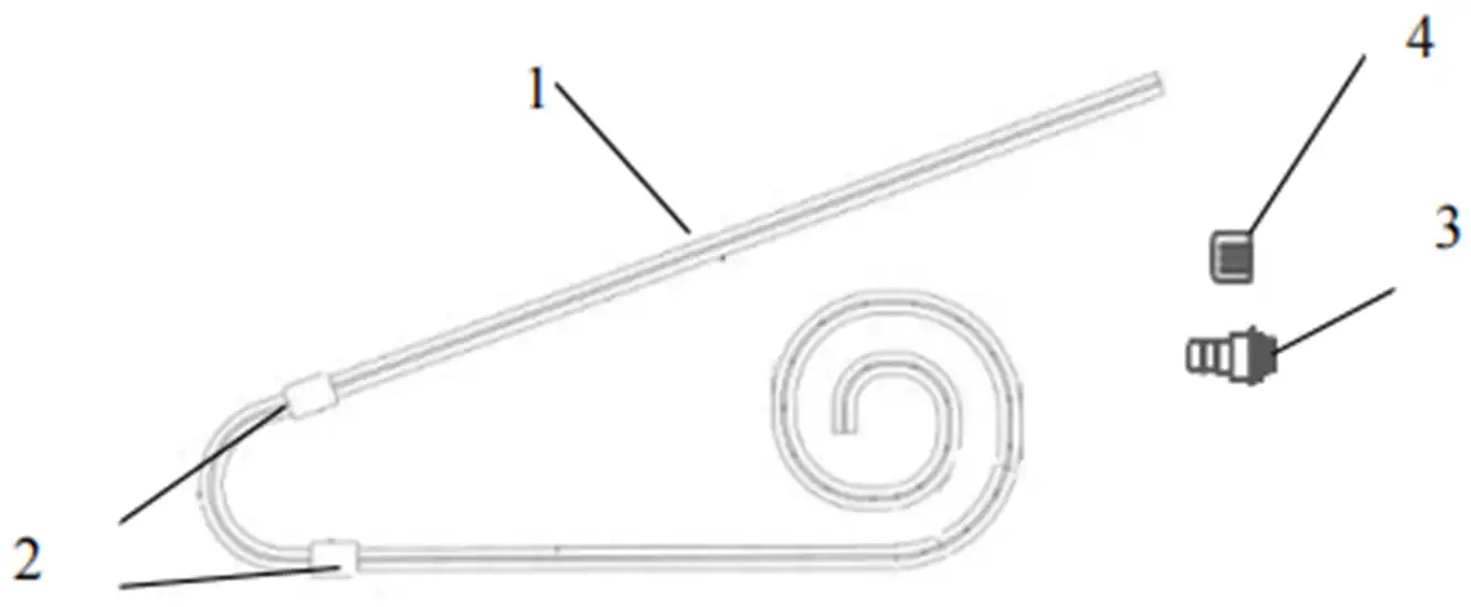 一次性使用腹膜透析导管注册-鹅颈卷曲管型示意图