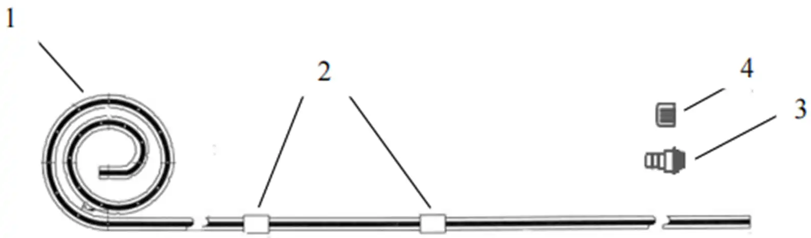 一次性使用腹膜透析导管注册-卷曲管型示意图
