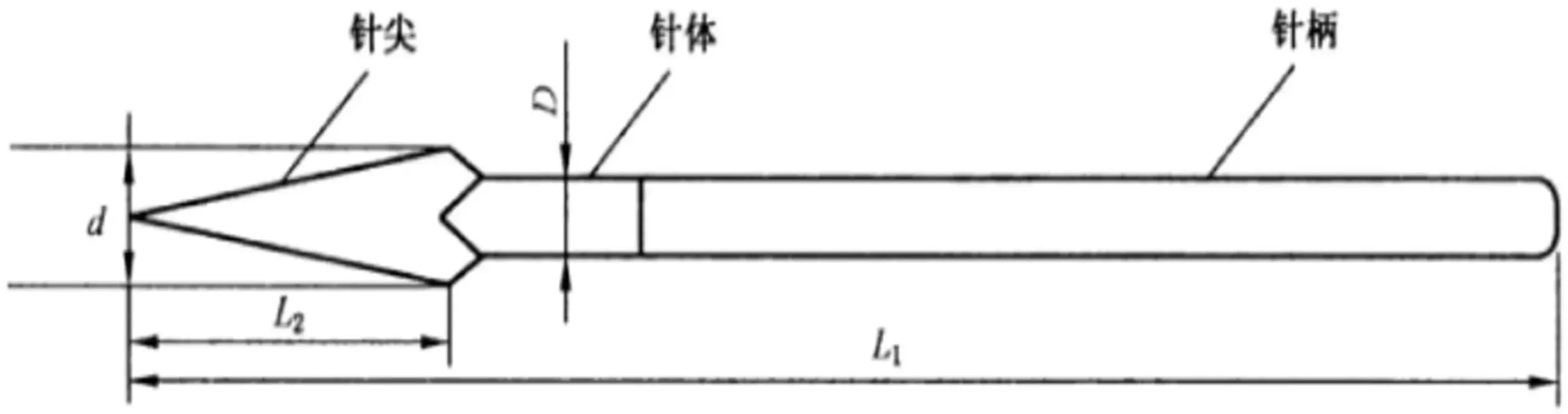 一次性使用无菌三棱针产品注册 结构示意图