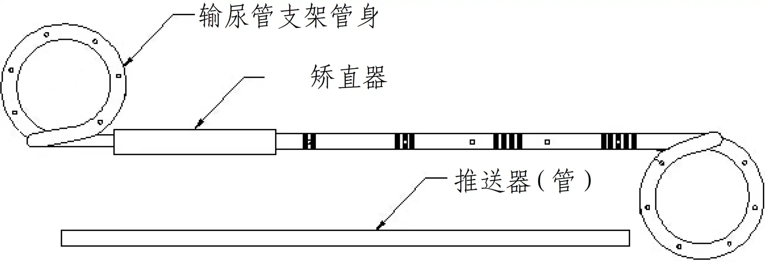 输尿管支架注册审查指导原则 - 双端弯曲输尿管支架结构示意图