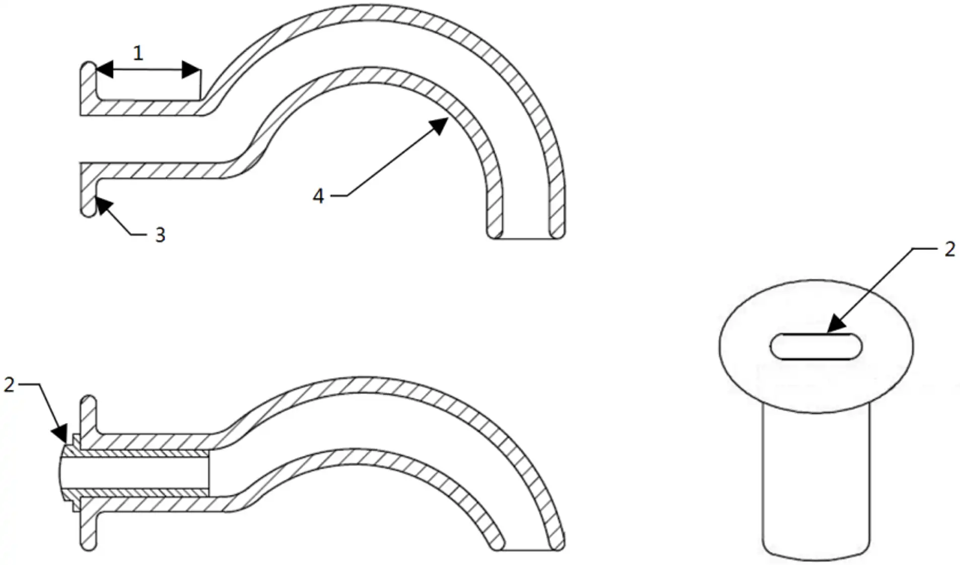 口咽/鼻咽通气道注册口咽通气道结构示意图