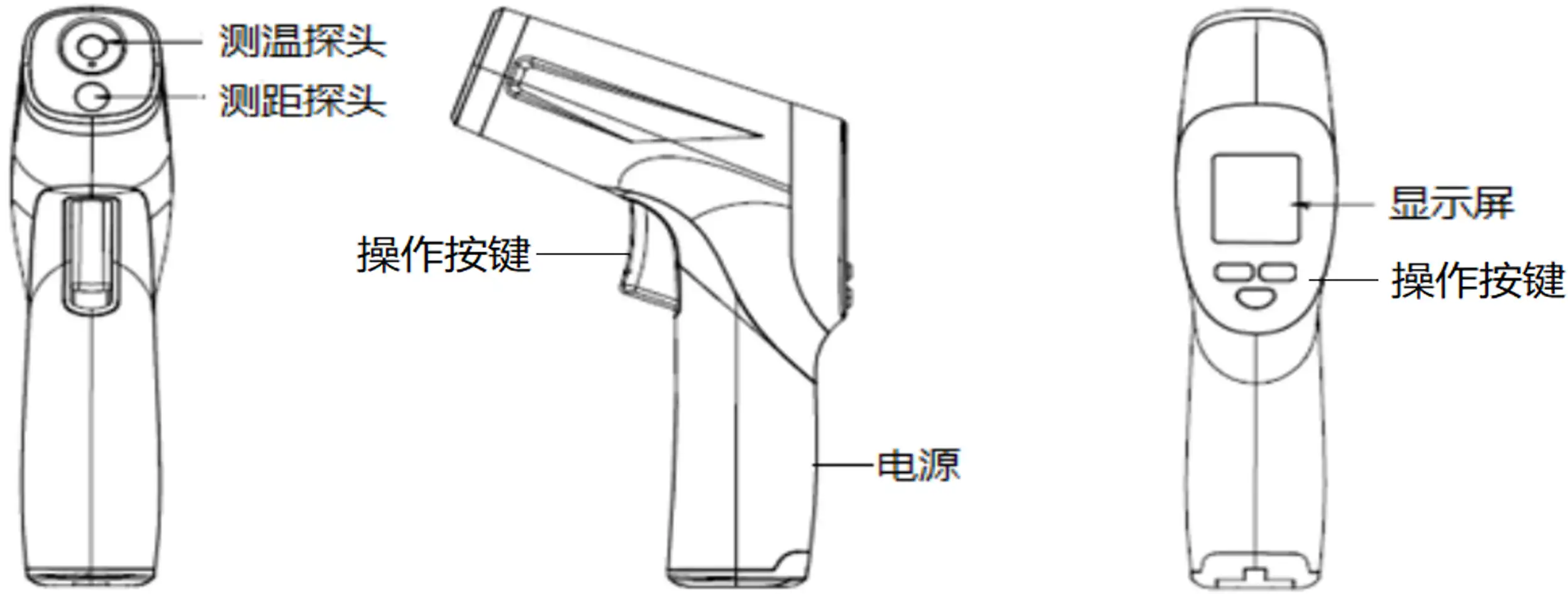 图1医用红外额温计结构图示例 医用红外额温计注册审查
